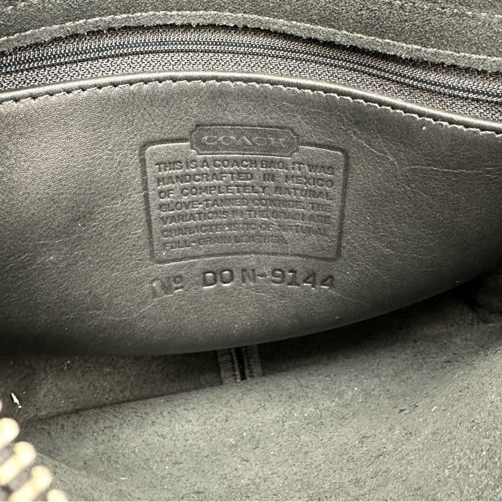 Vintage Coach Flap Leather Shoulder Crossbody Handbag 9144 Black - Picture 9 of 9